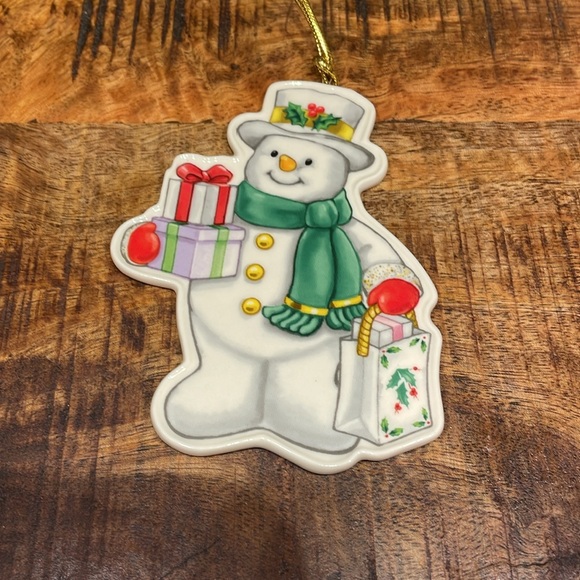 Lenox Porcelain Snowman Ornament With 24k Gold Accents New In Box - Picture 2 of 9